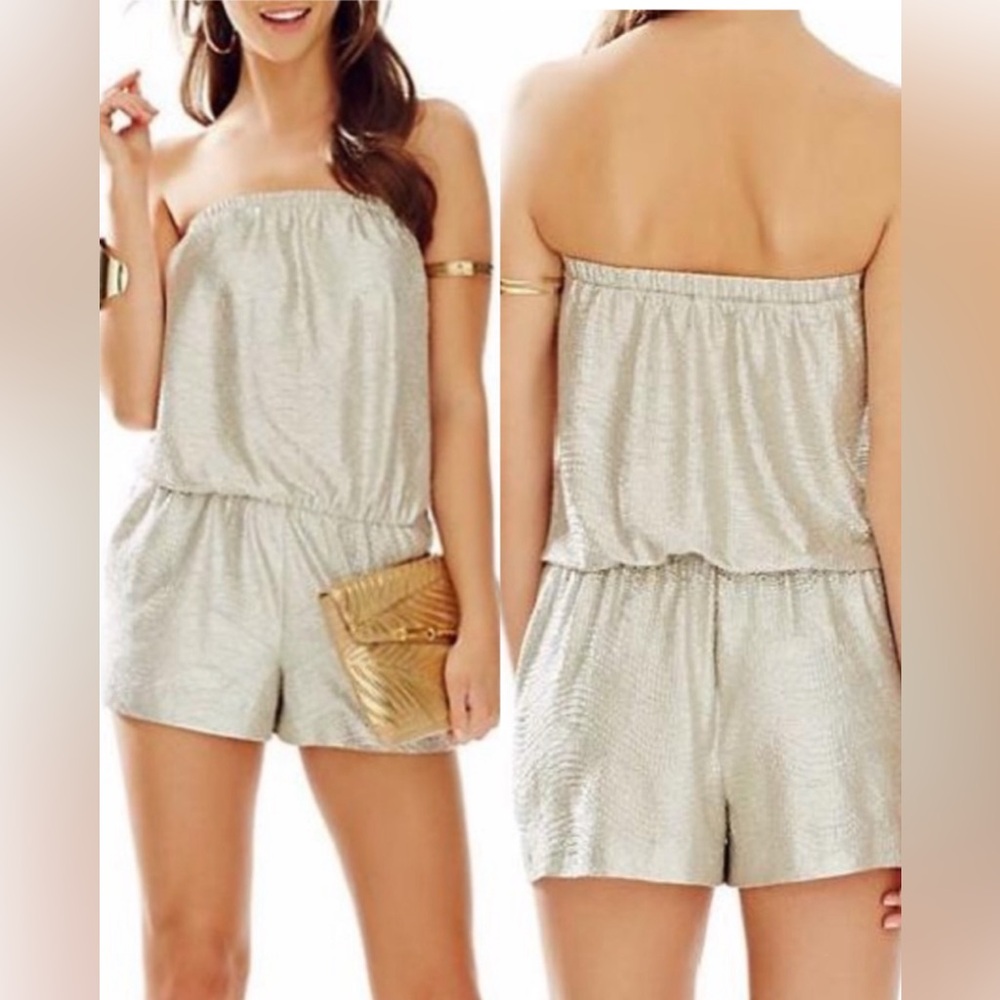 Lily Pulitzer Metallic Gold Romper
